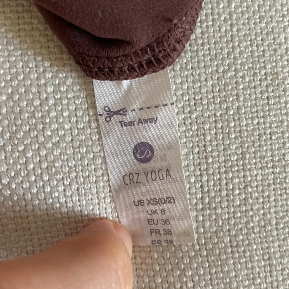 CRZ Yoga High Rise Butterluxe Leggings Taupe Brown Crop 25” XS - Picture 10 of 12